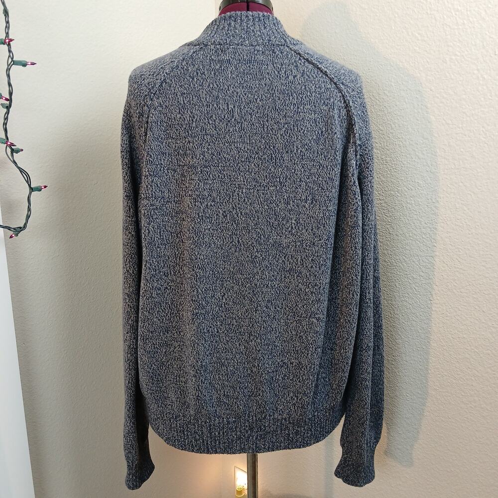 Mutual Weave Button Collar Pullover Sweater Mens XXL cotton blue marl knit cozy - Picture 3 of 11